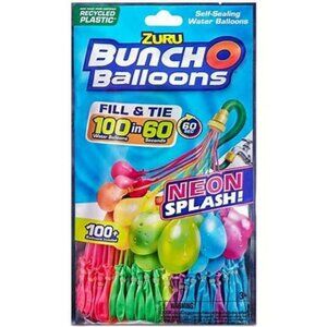 Zuru Neon 100+ Bunch O Balloons Self-Sealing Fill & Tie Water Balloons Ages 5+